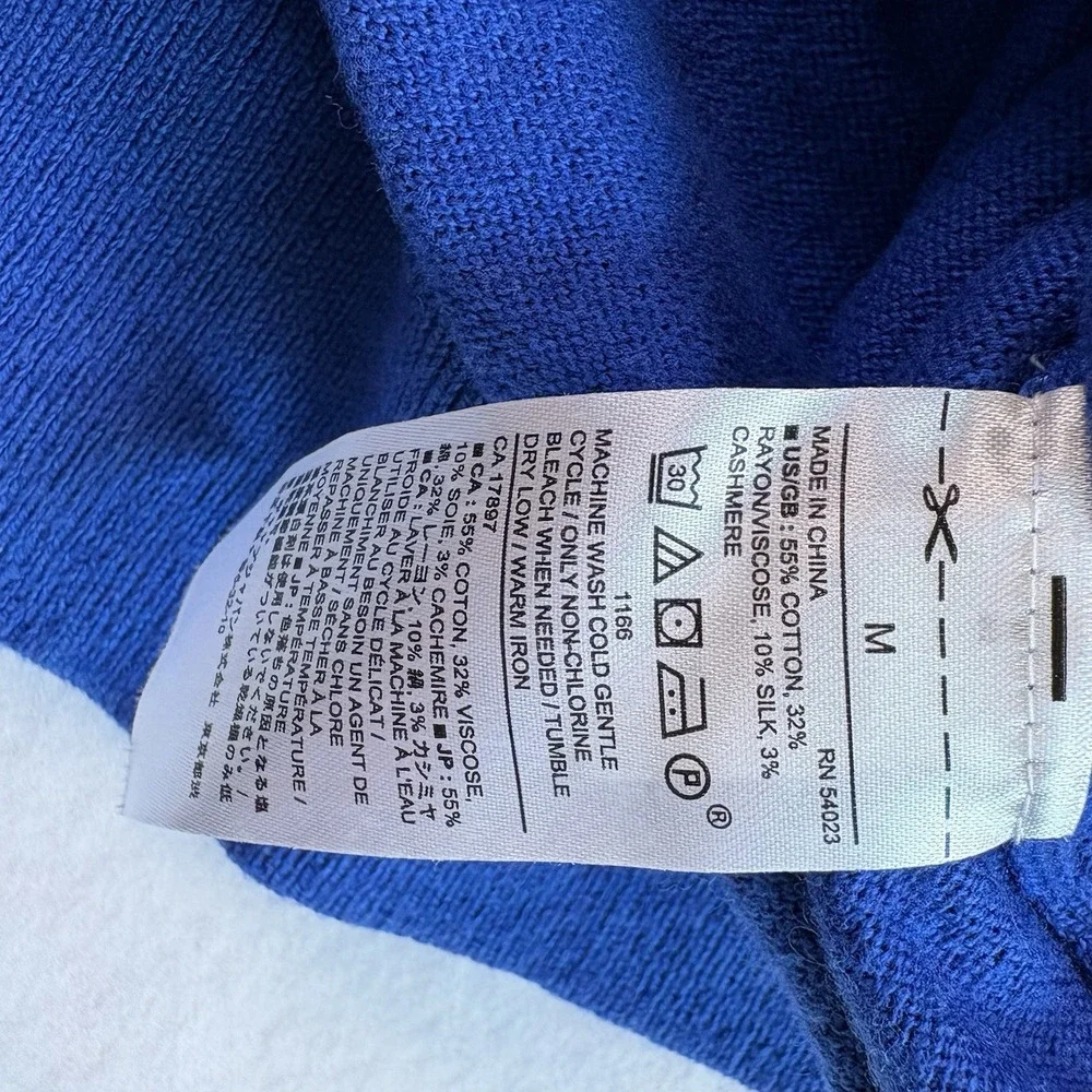 Banana Republic Men's Lightweight Raglan Sweater Blue Silk Cashmere Blend Casual